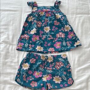 Carter's Floral Kids Matching Set - Teal and Pink